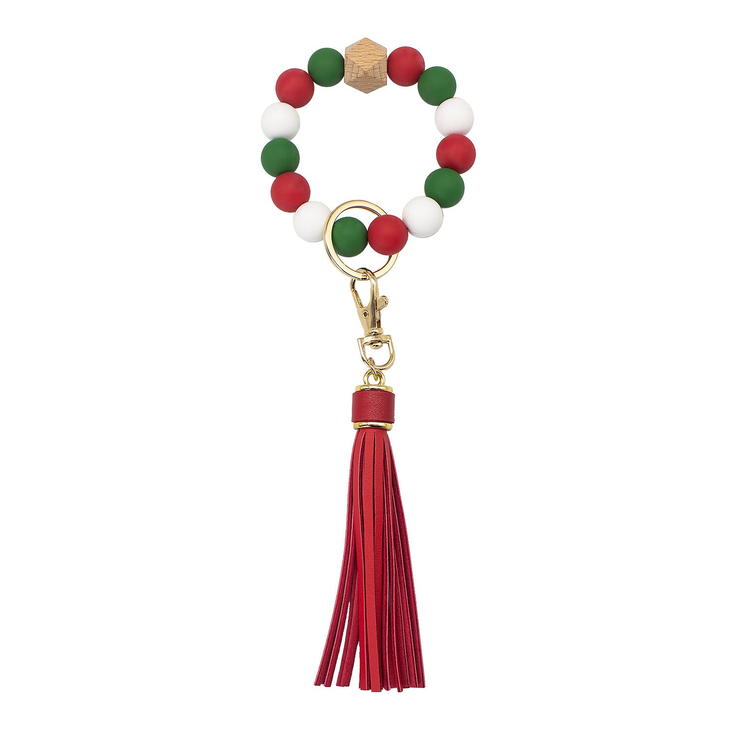 Wholesale Tassel Wood Beads Silicone Beads Wrist Keychain