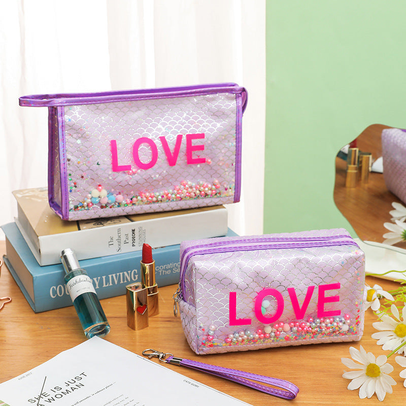 Wholesale Polyester Cosmetic Bags, Cartoon Storage Bags, Rolling Ball Cosmetic Bags