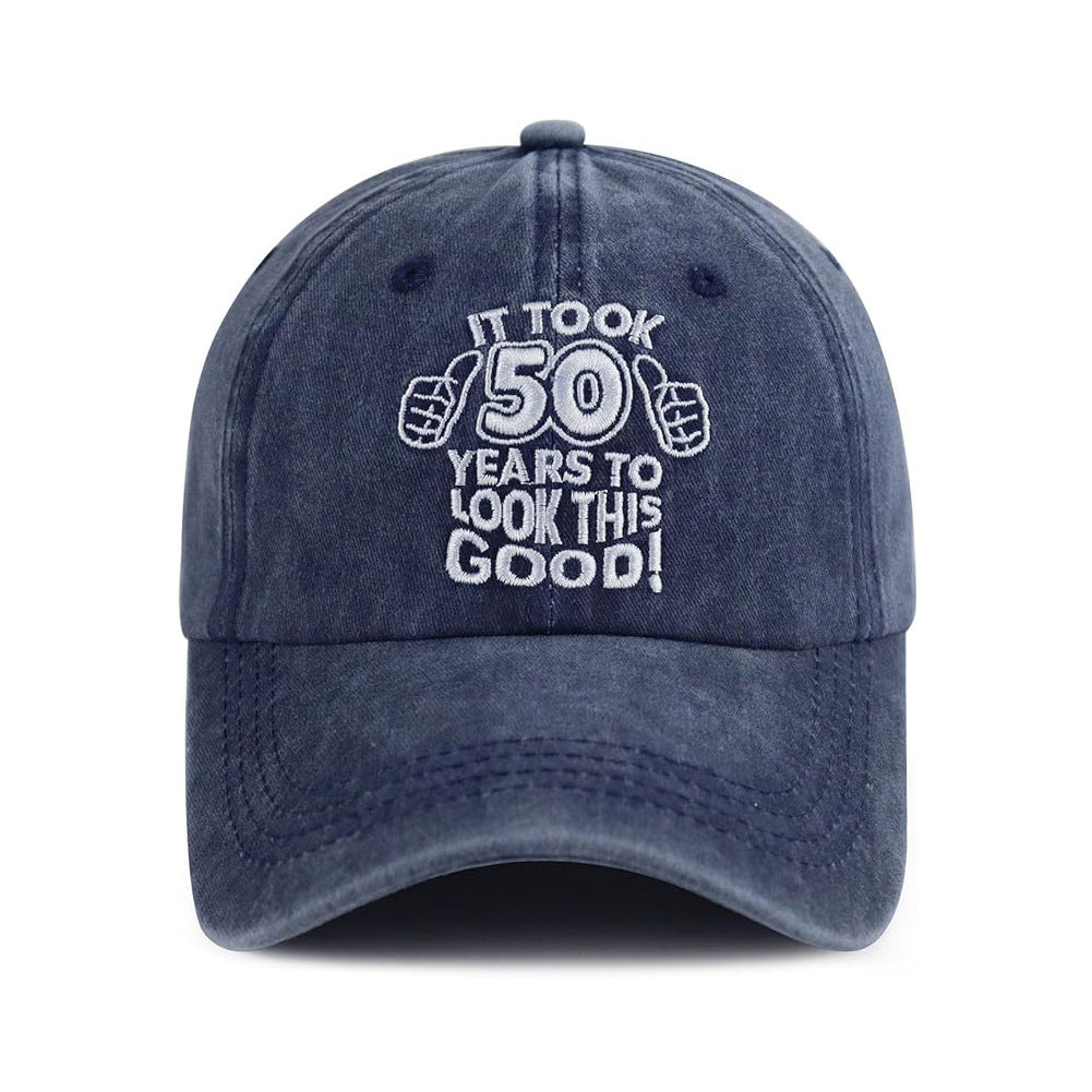 Wholesale Embroidered Washed Cotton 80th Vintage Baseball Cap