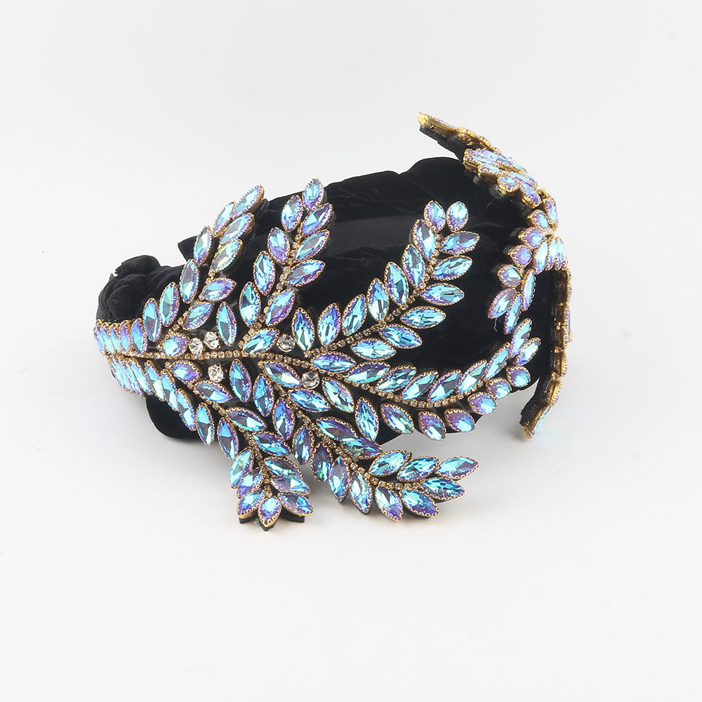 Wholesale Velvet diamond baroque ball braid headband