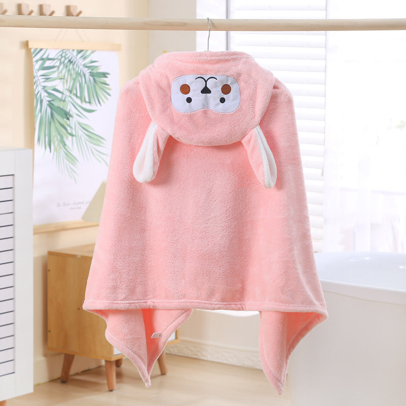 Wholesale Hooded Cape Cape Absorbent Coral Fleece Kids Bath Towel