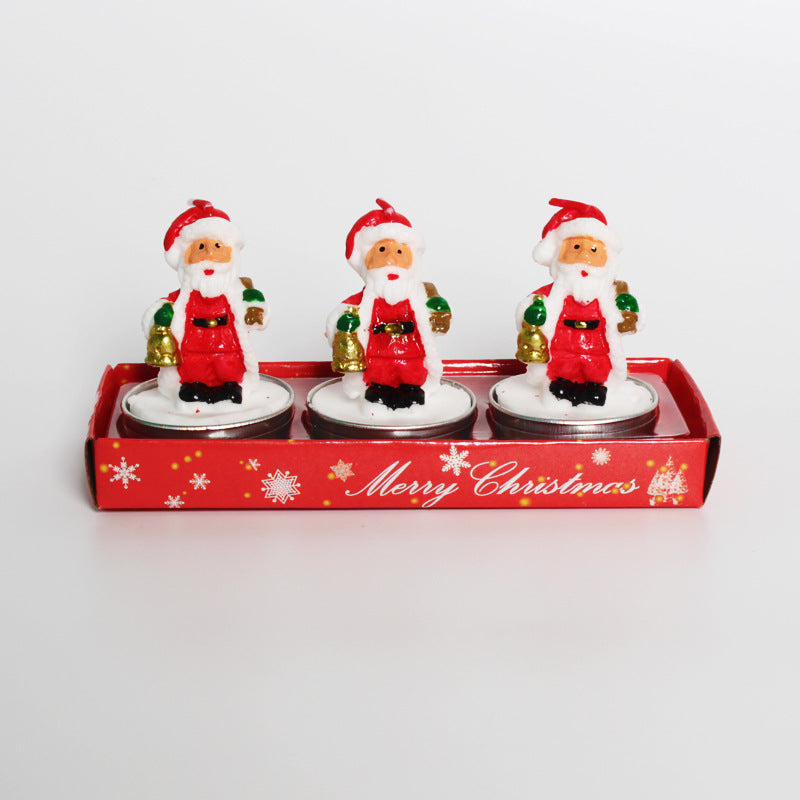 Wholesale Christmas Candle Set Old Man Tree Snowman Carnival Romantic Ornament Christmas Small Candle Lamp Gift