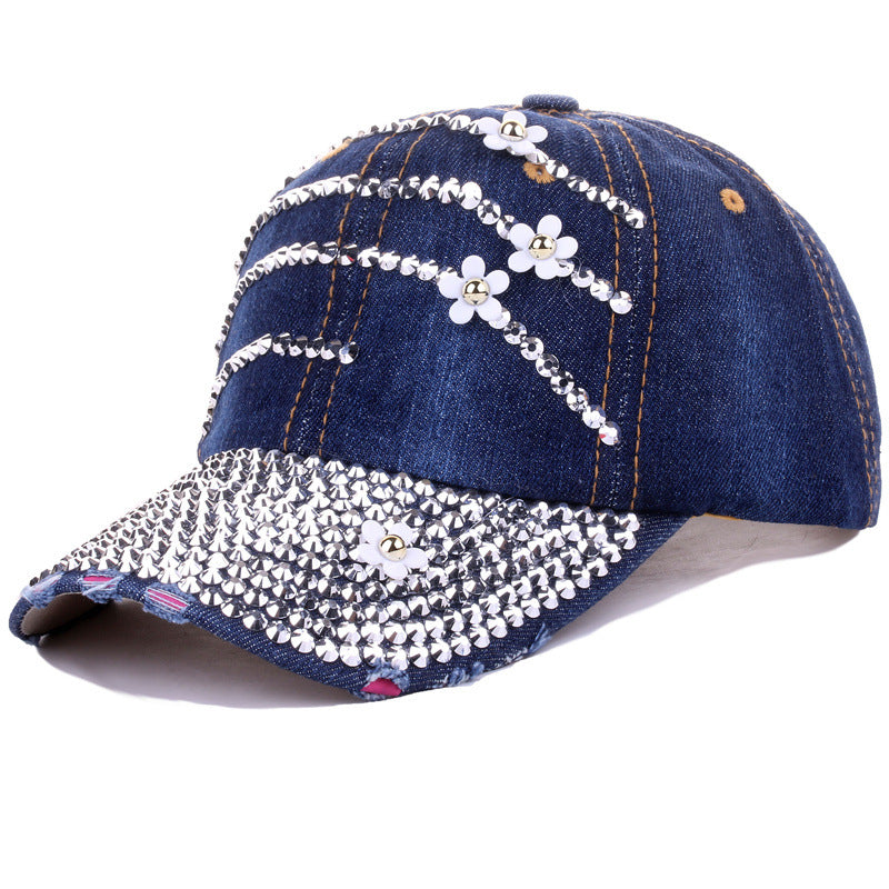 Wholesale Point Diamond Full Brim Fashion Sun Visor Outdoor Baseball Cap