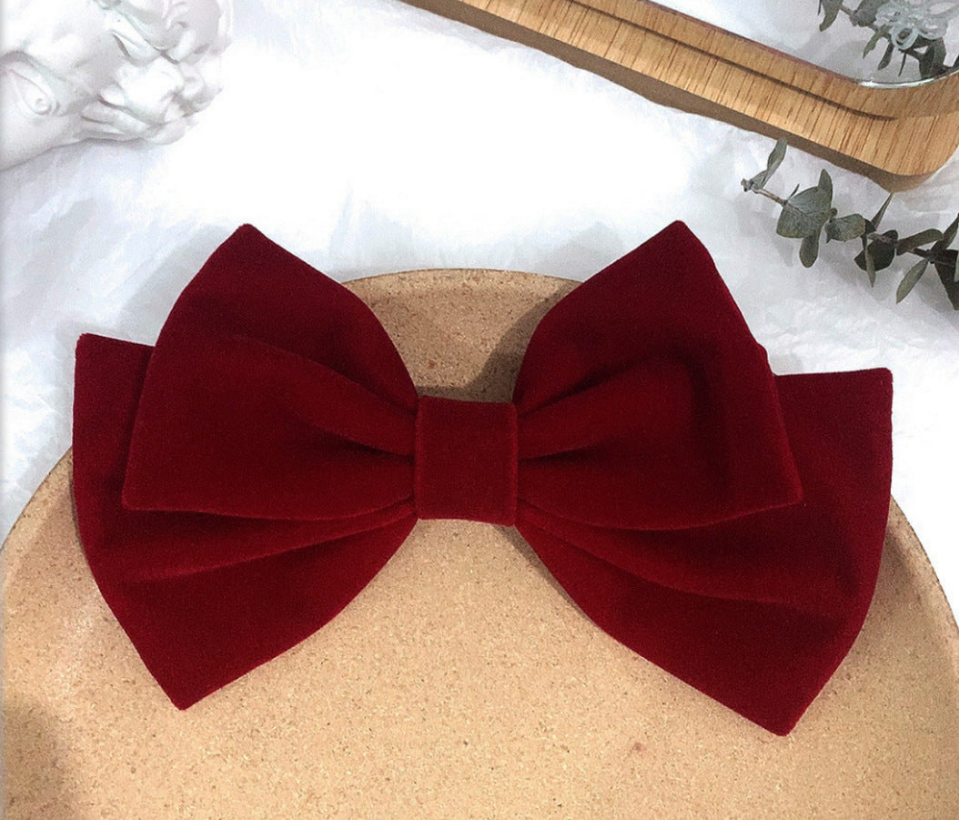 Wholesale Christmas Red Velvet Bow Hoops