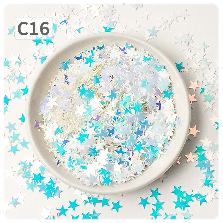 Wholesale DIY oil painting sequins starry sky scattering five-pointed star gold light flat non-porous sheet