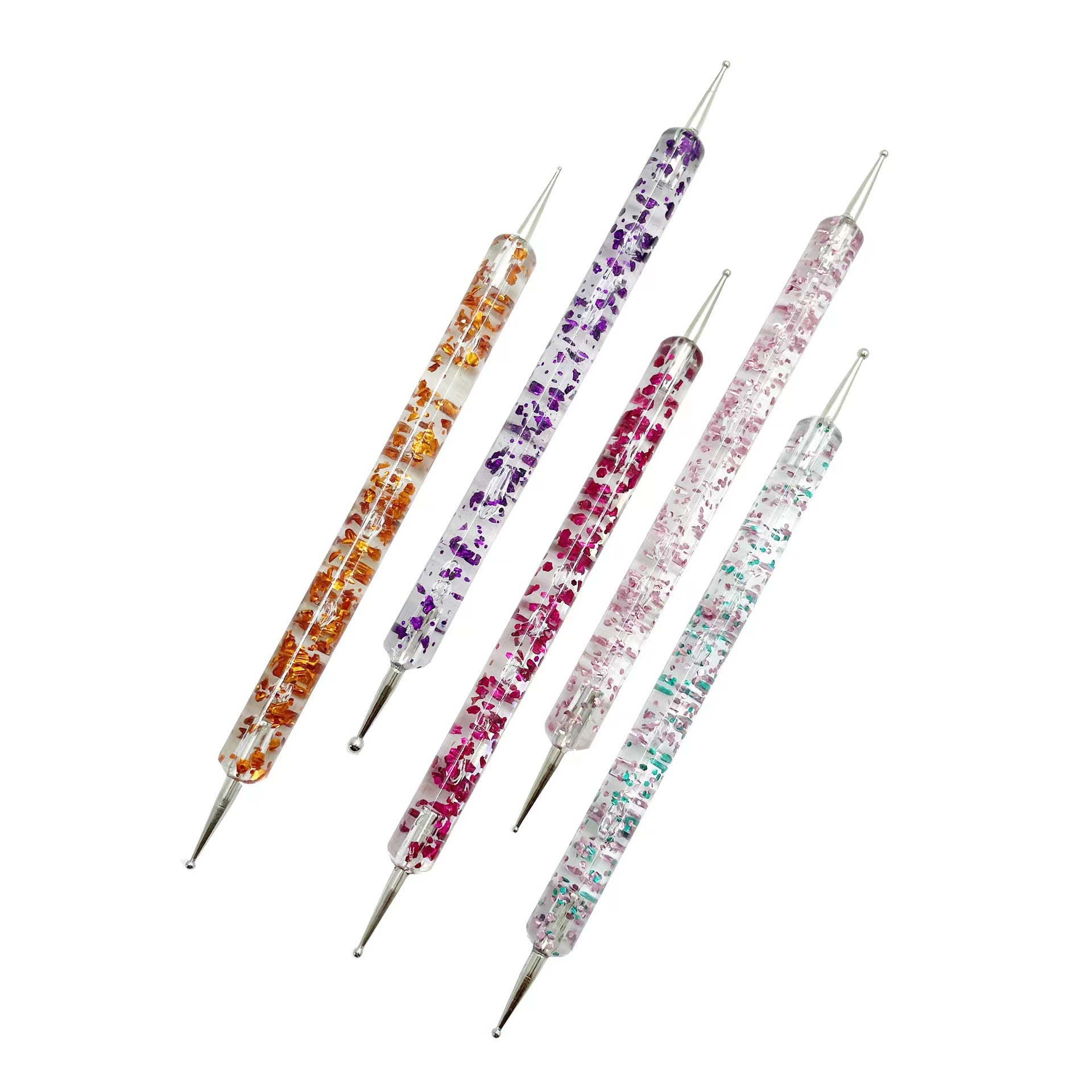 Wholesale 5pcs/pack Spot Drill Pen Nail Art Double-ended Acrylic Pen Barrel Double-ended Flower Needle