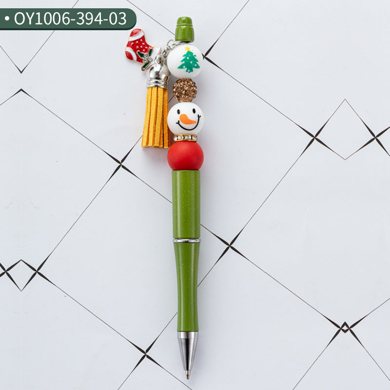 Wholesale beaded pens Christmas Beaded Pen DIY Stationery Tassel Glue Beads