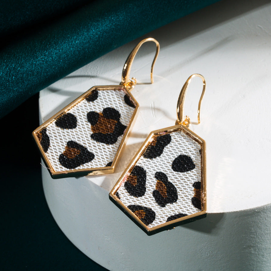 Wholesale Alloy Diamond Super Flash Leather Earrings