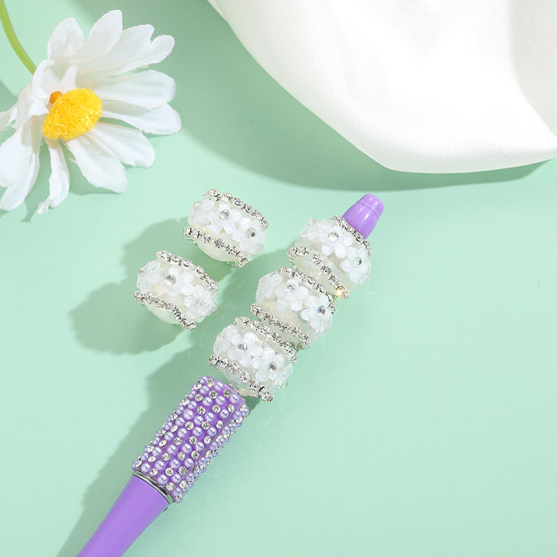 Wholesale 10pcs Heavy Industry Sakura Diamond Straight Hole Handmade Beads