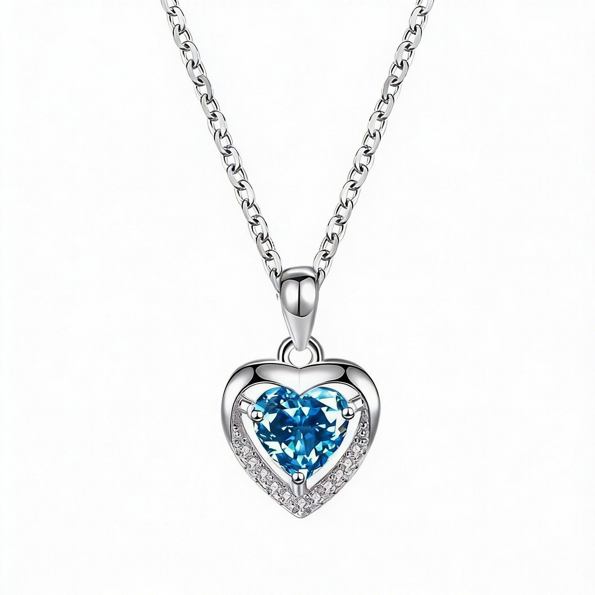 Wholesale Titanium steel necklace for women with micro inlaid full zircon,  light luxury style