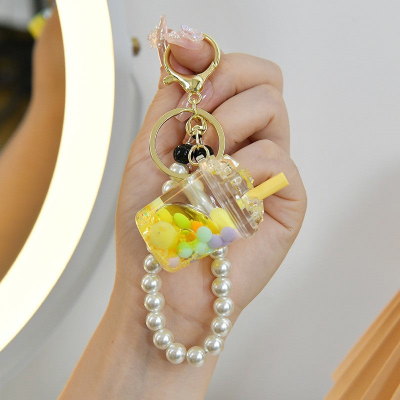 Wholesale Acrylic Liquid Sand Bottle Iceberg Cup Pendant Oil-filled Keychain