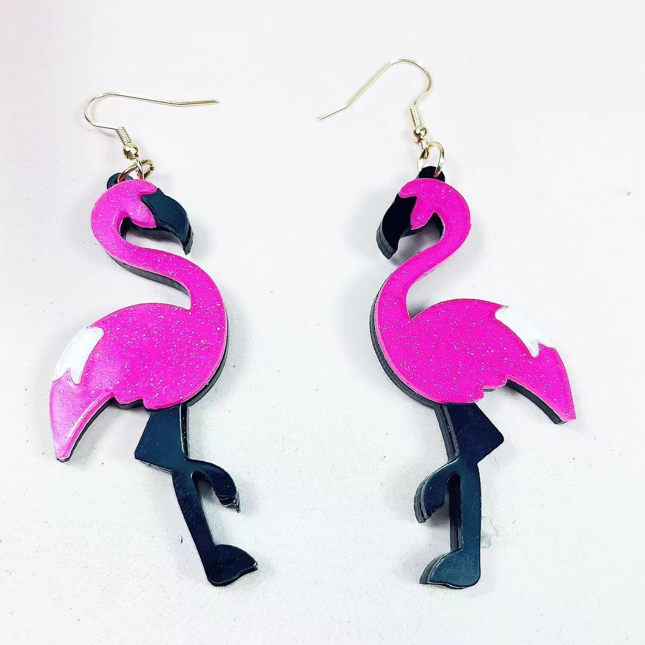 Wholesale Acrylic Flamingo Simple, Fashionable and Personalized Earrings