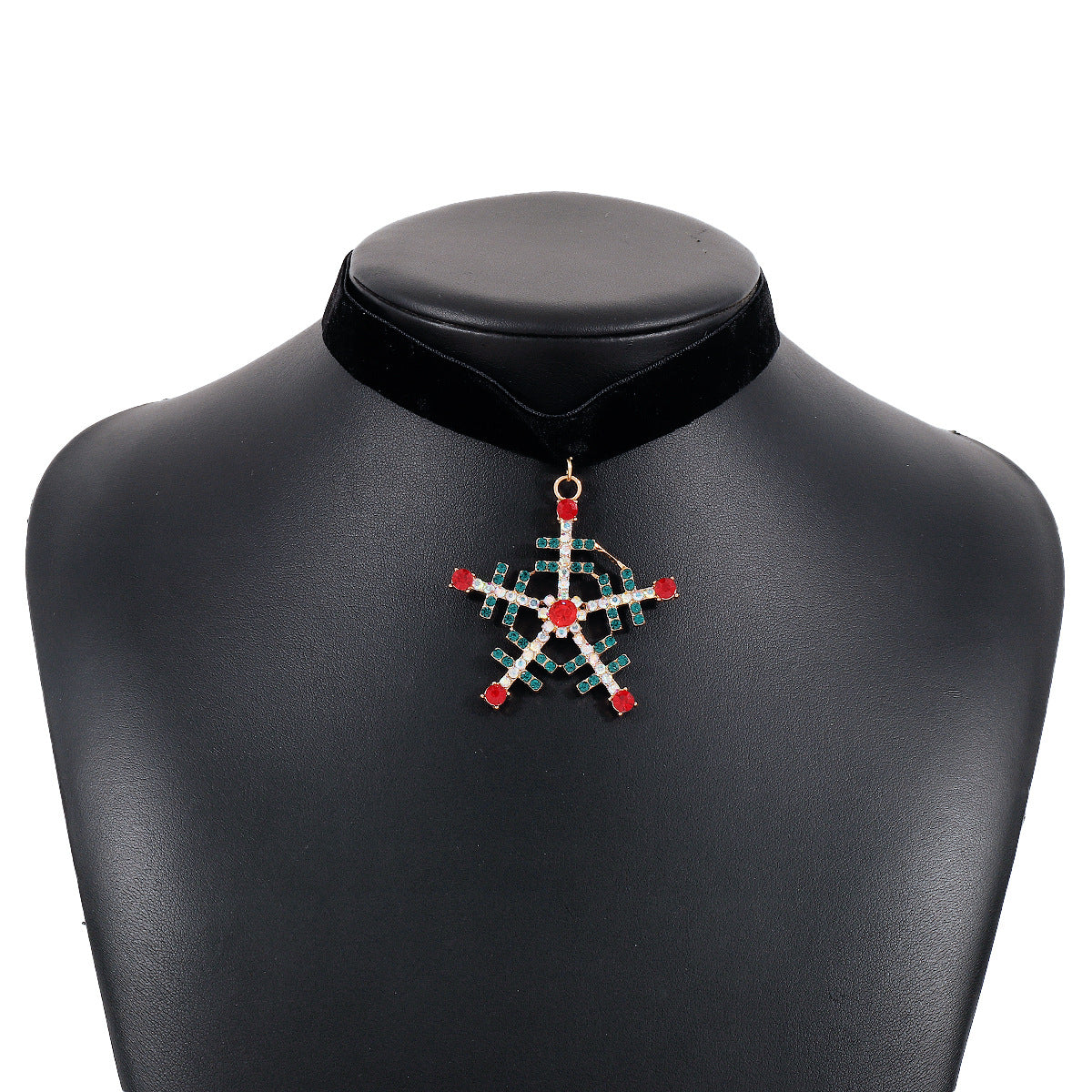 Wholesale Christmas Collarbone Rhinestone Flannel Pendant