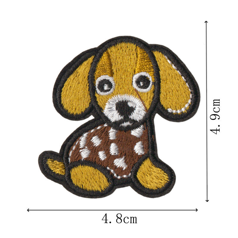 Wholesale Cute Cartoon Puppy Embroidered Iron On Patches 9 Piece Set For DIY Clothing Bags Hats Decorative Accent