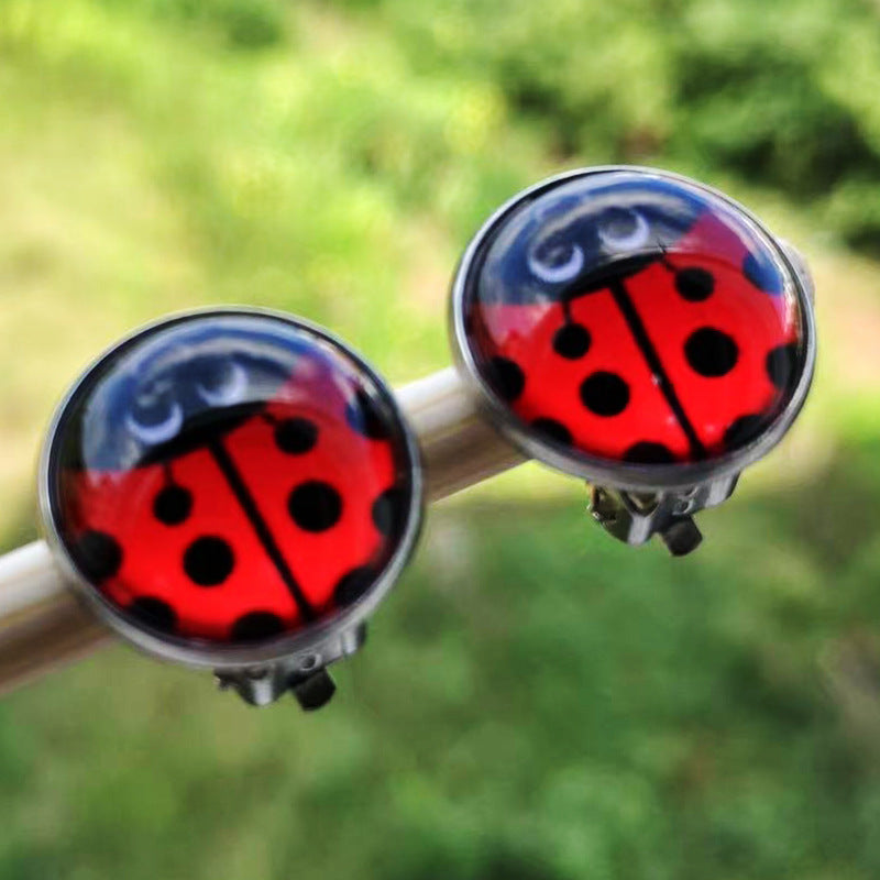 Wholesale Seven-spotted ladybug polka dot girl stainless steel ear clip