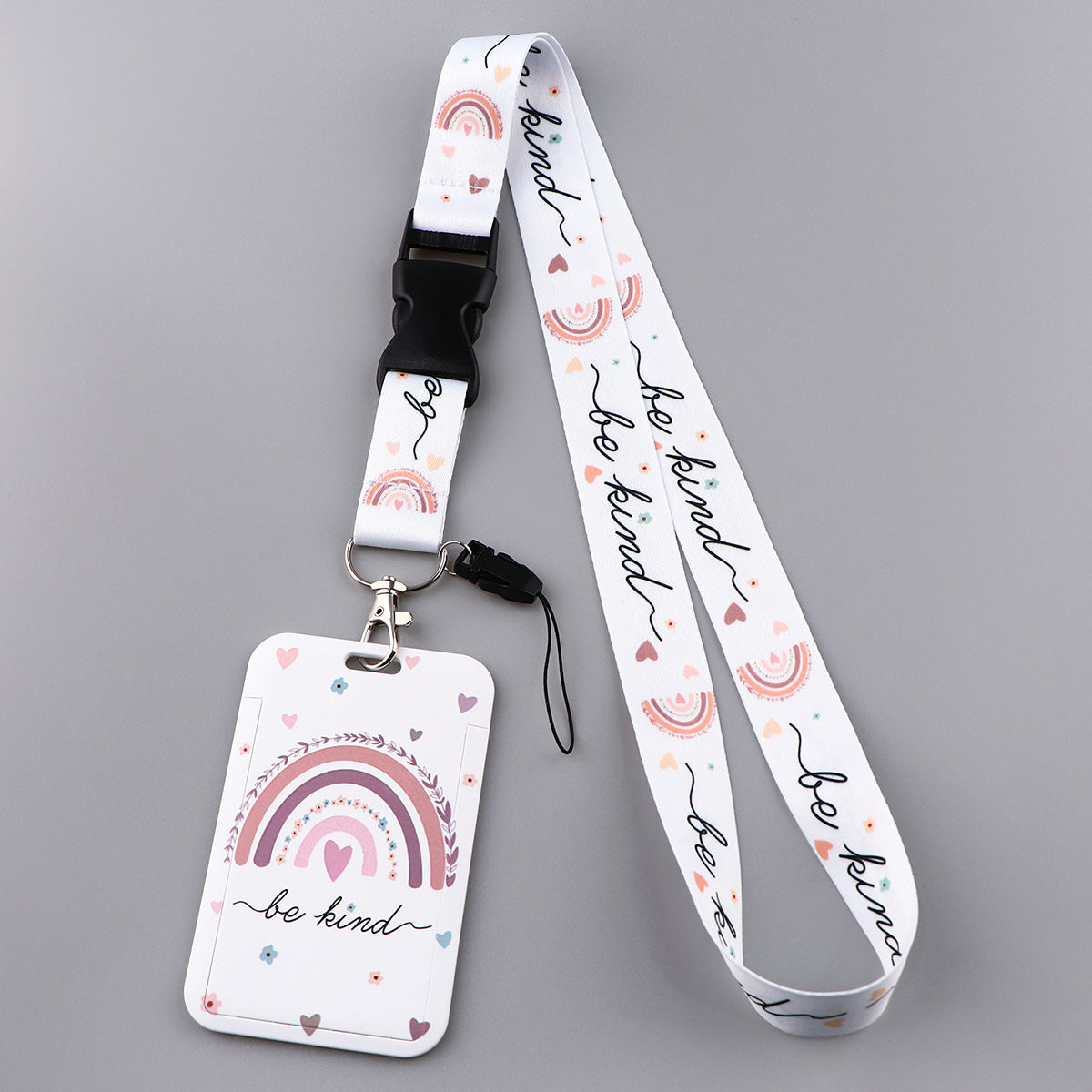 Wholesale Rainbow Card Holder Ribbon Polyester Cell Phone Lanyard Keychain