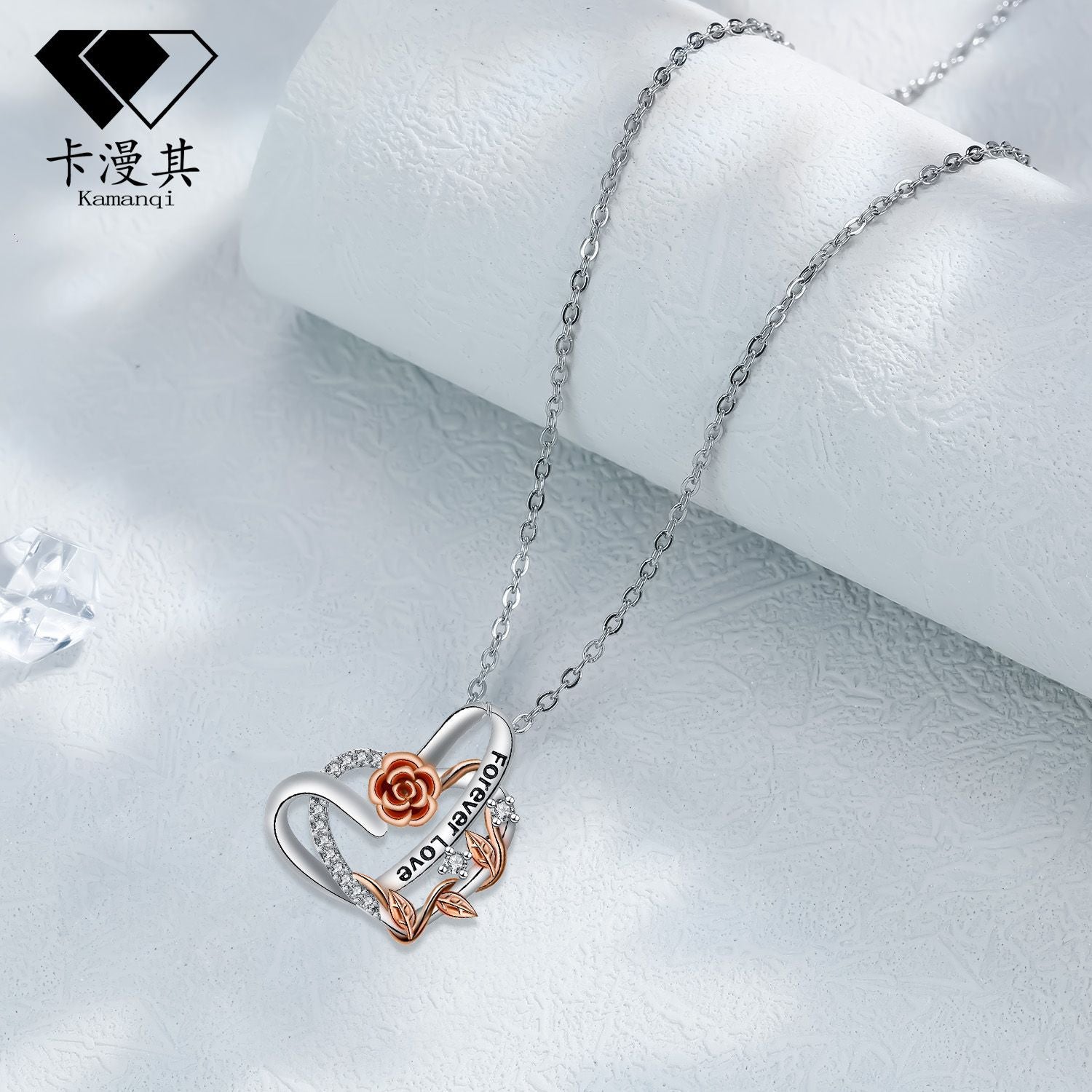 Wholesale Valentine' s Day heart-shaped diamond necklace