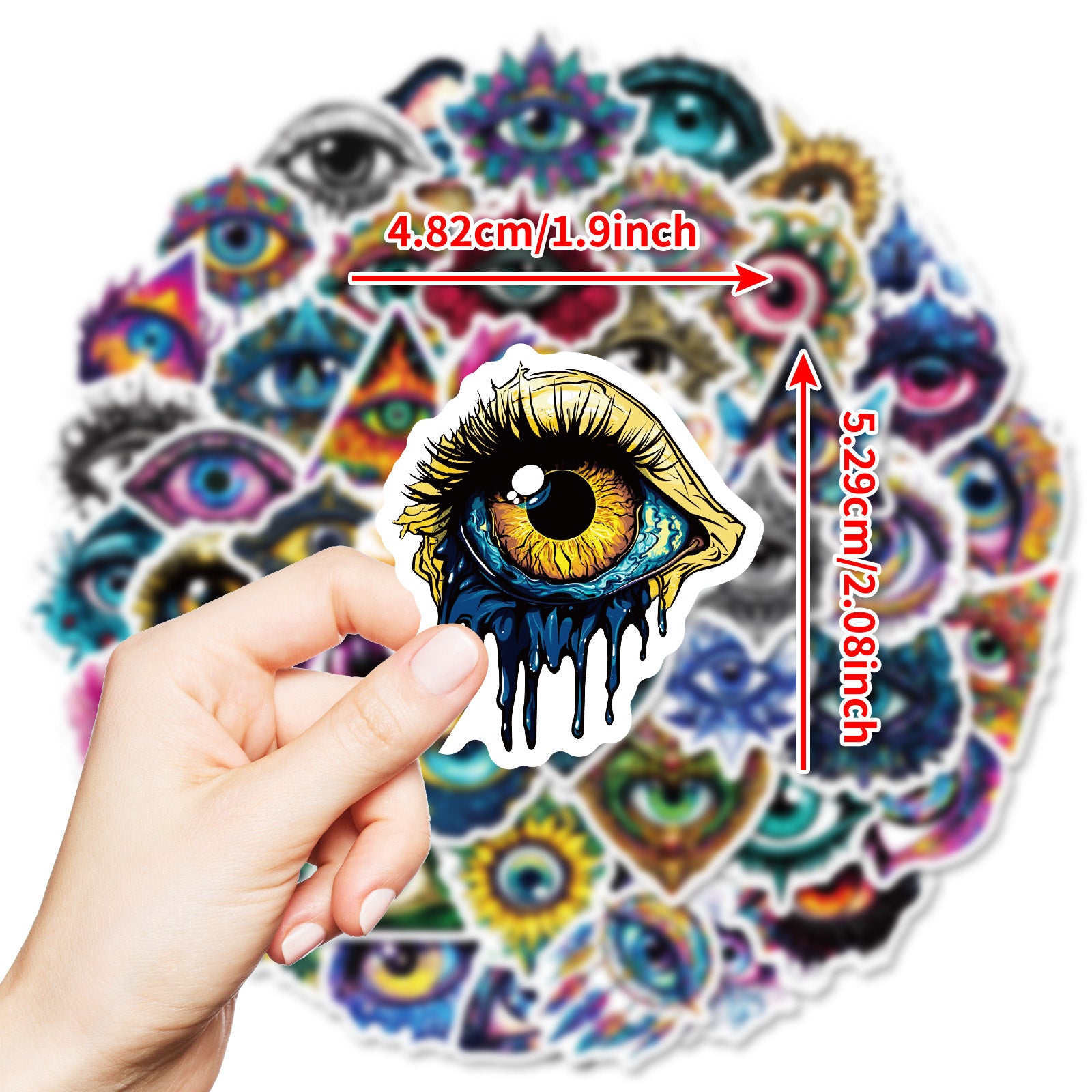 Wholesale 50pcs Personalized pupil eye graffiti waterproof stickers DIY mobile phone case skateboard notebook decoration stickers