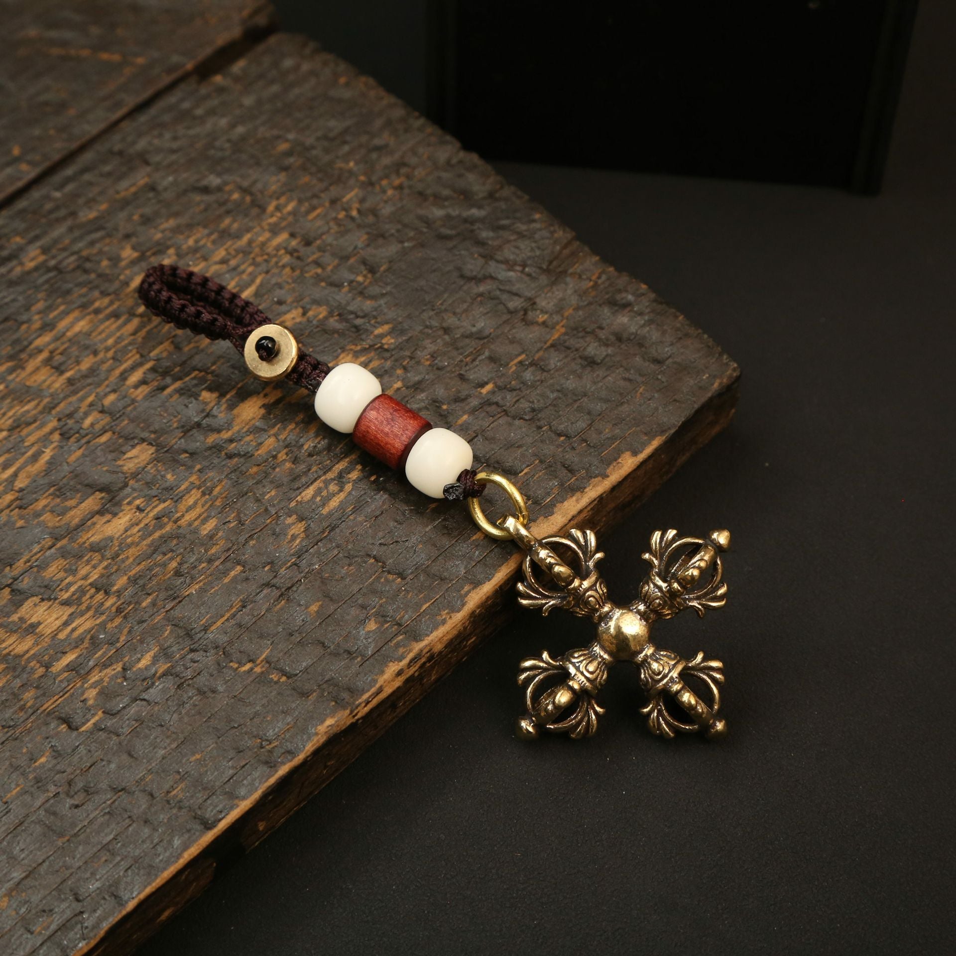 Wholesale Brass Cross Lotus Vajra Pendant Copper Craftsmanship