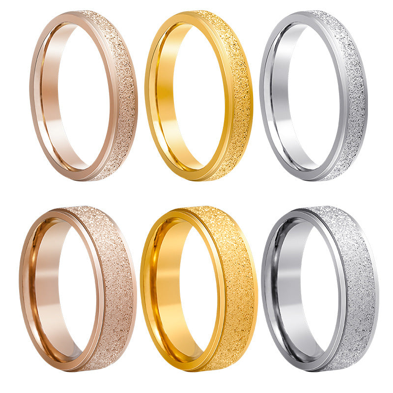 Wholesale Simple Fashion Popular Frosted Titanium Steel Ring