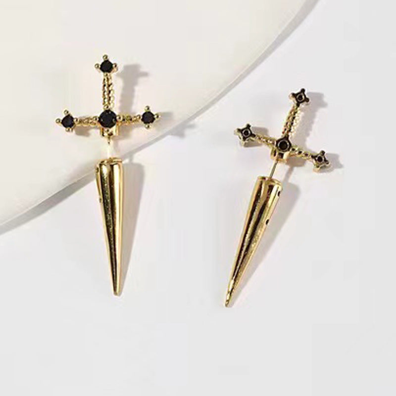 Wholesale New Gothic Sword Ladies Alloy Stud Earrings