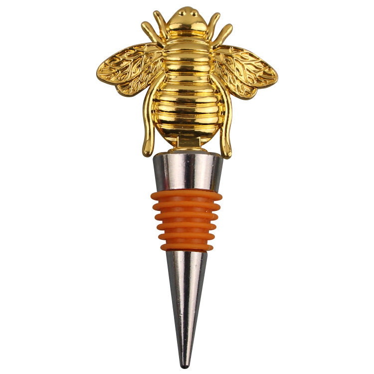 Wholesale DIY Bee Zinc Alloy Red Wine Stopper
