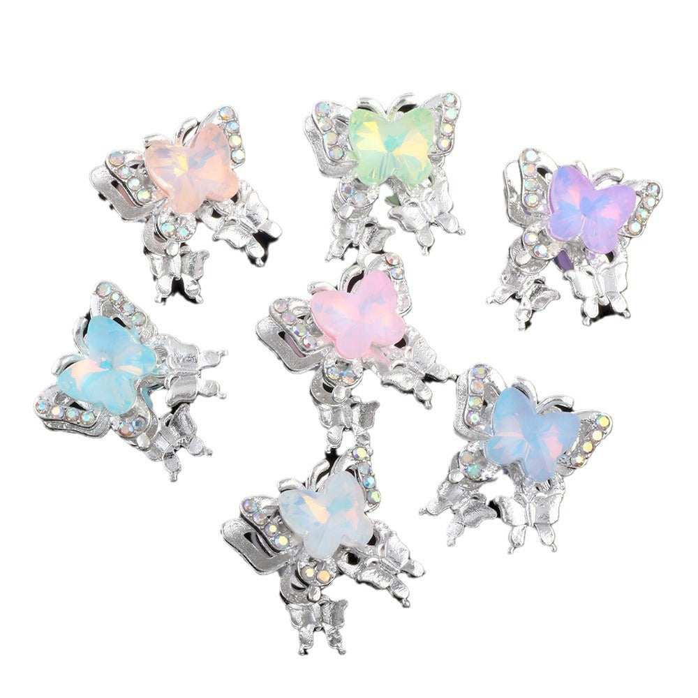 Wholesale Crystal Butterfly Alloy Beads Straight Hole Beads DIY Accessories