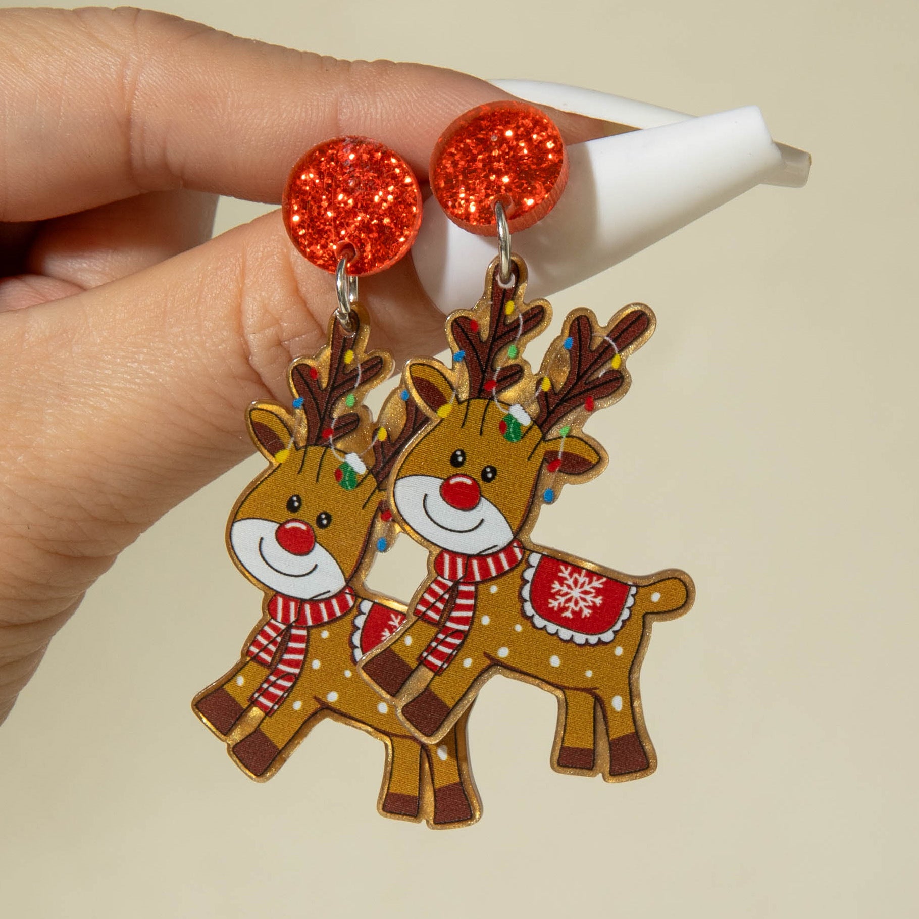 Wholesale  Santa Claus glitter Acrylic Earrings