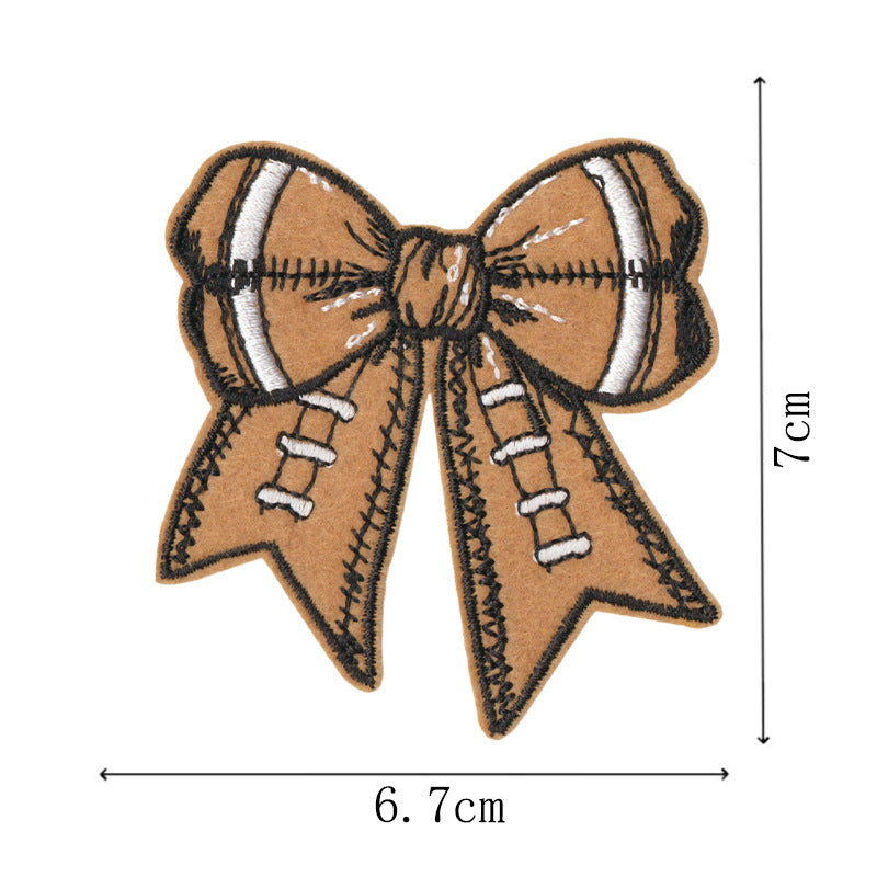 Wholesale Stylish Leopard Bow Embroidery Patches Iron On DIY Accessory Set Of 9 For Clothing Bags Decor