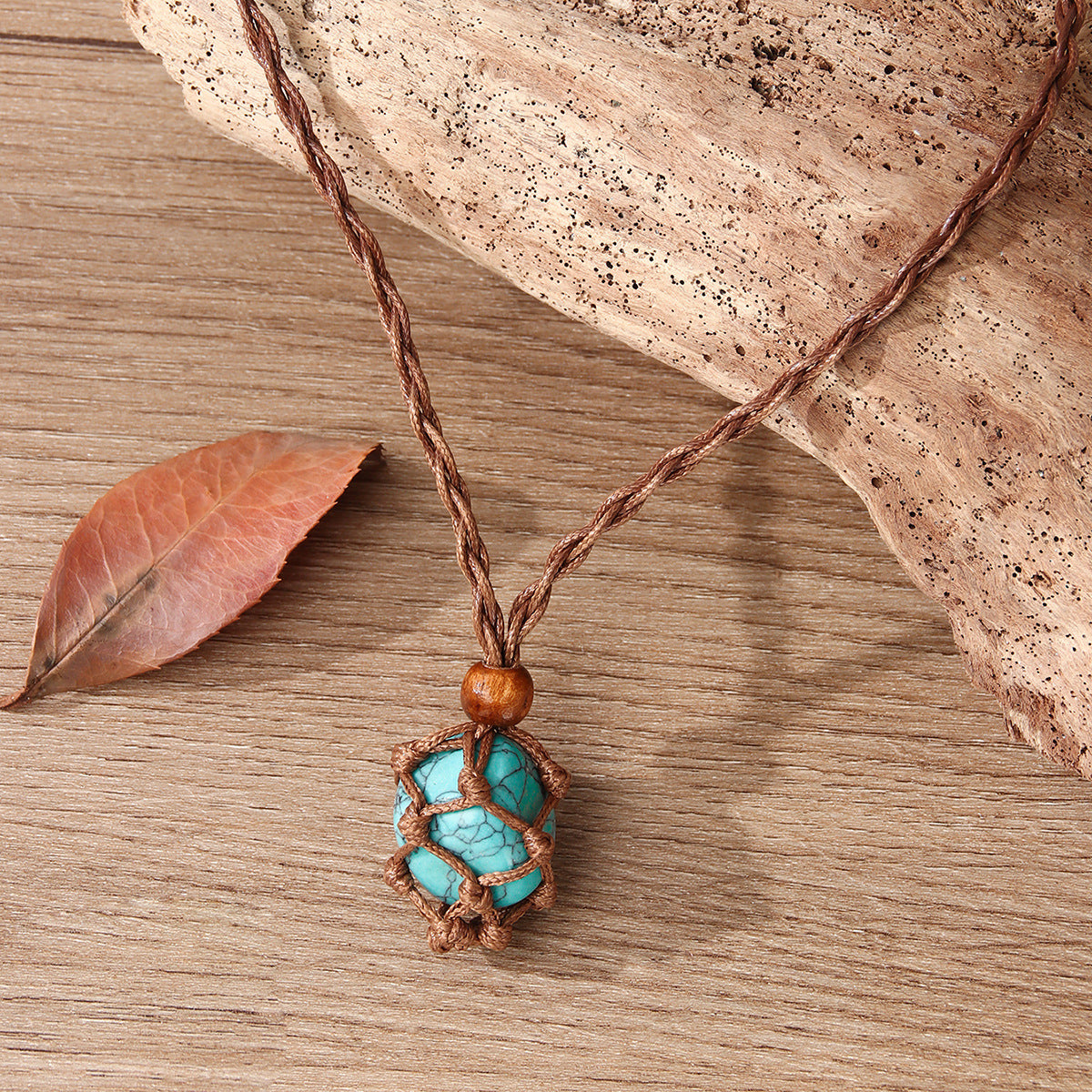 Wholesale Rose Quartz Hand-woven Vintage Necklace