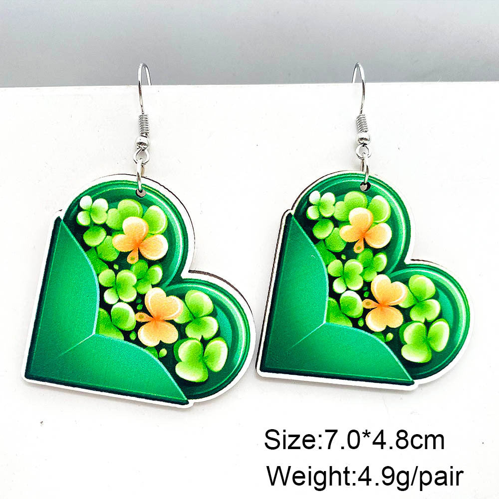 Wholesale St. Parcret festival dwarf lucky grass rainbow beard wooden earrings