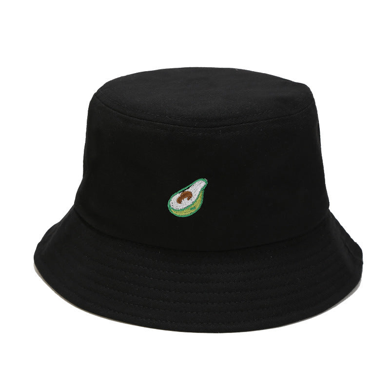 Sombrero de cubo de bordado de aguacate de poliéster al por mayor