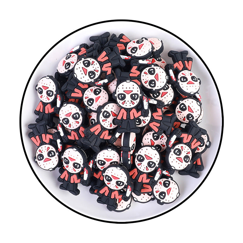 Wholesale  20pcs Halloween silicone beads new dark series loose beads diy bracelet necklace accessories cartoon silicone beads
