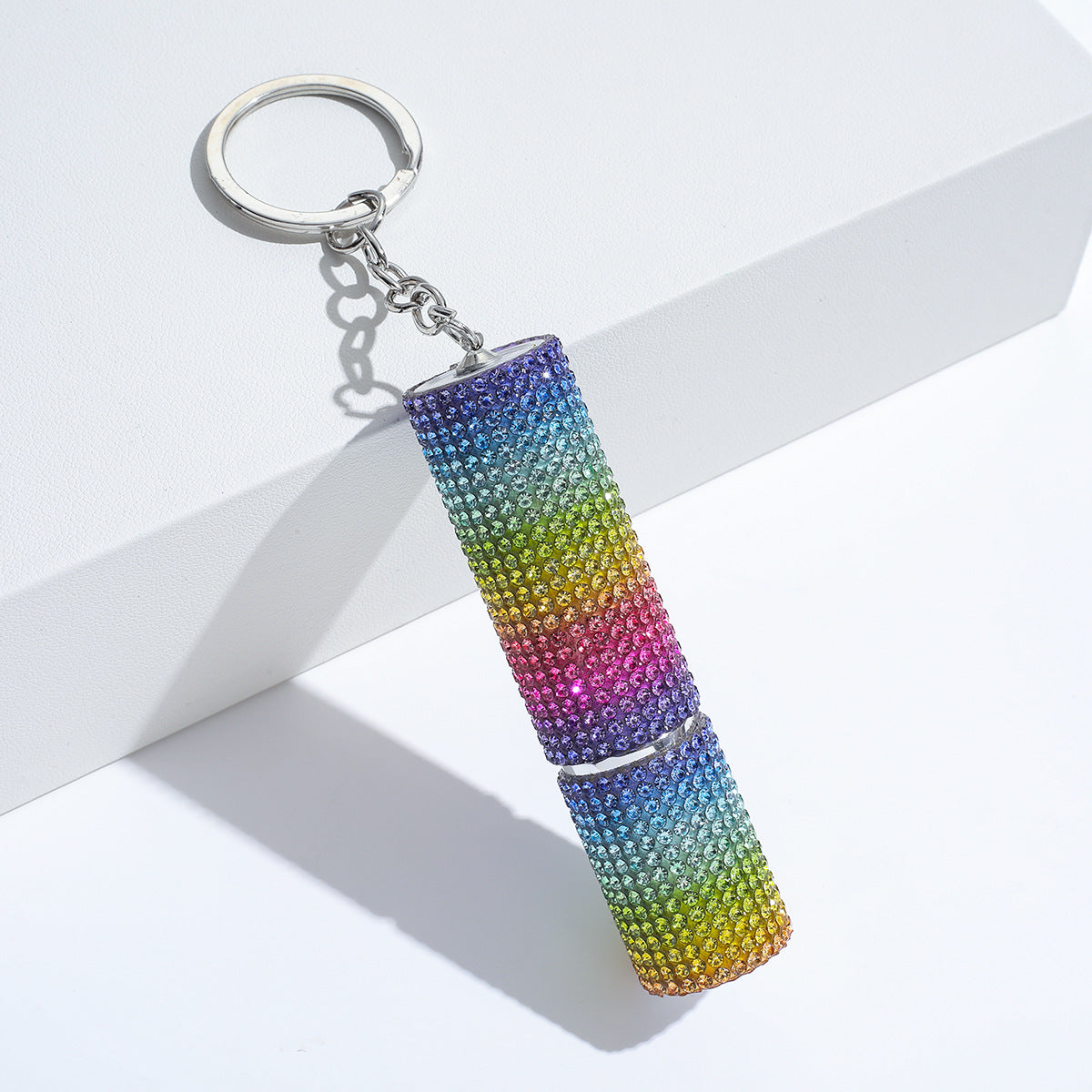 Wholesale Colorful Leopard Print Rhinestone Perfume Bottle Portable Multifunctional Keychain