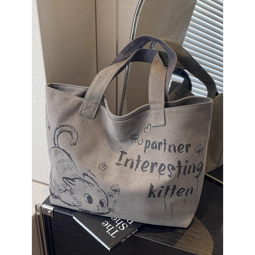 Wholesale Large Capacity Canvas Tote Bag Commuter Shoulder Bag