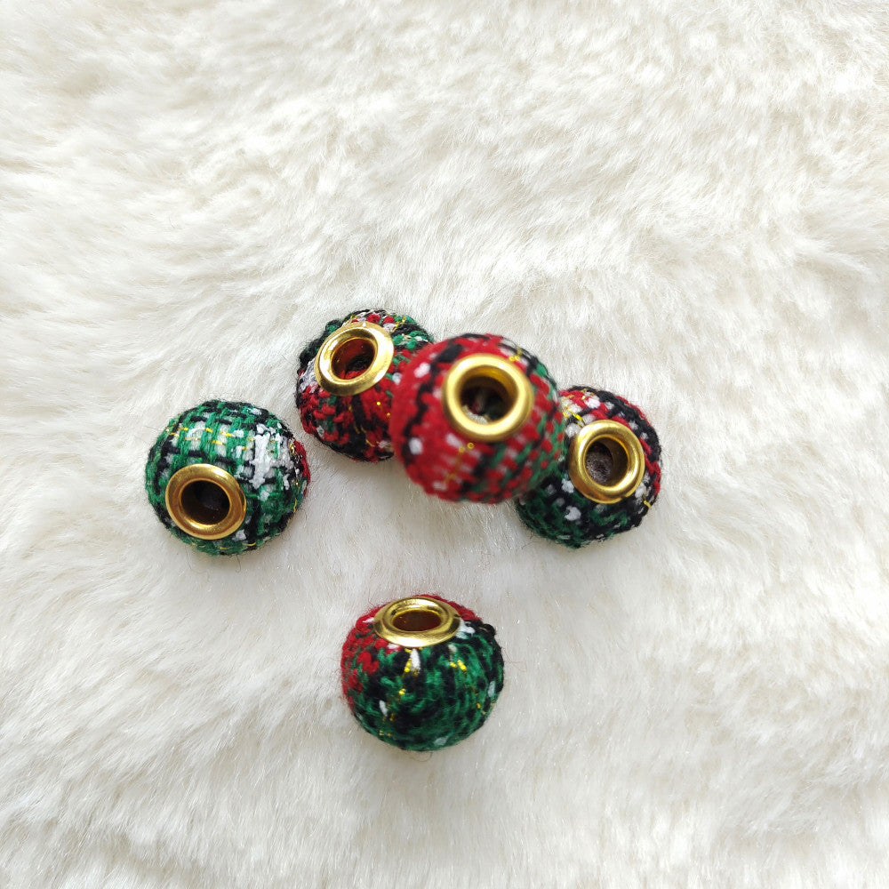 Wholesale 100pcs 15mm Christmas Fabric Beads