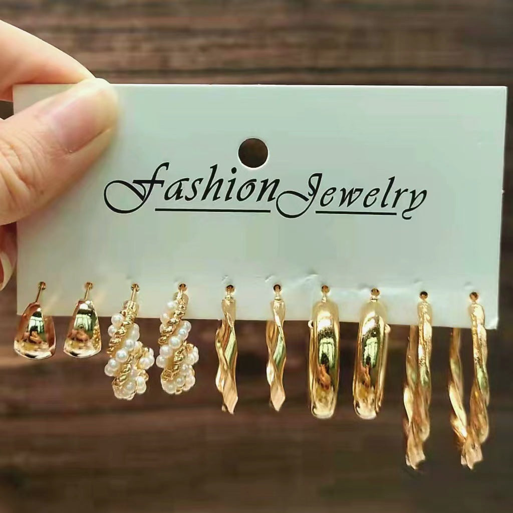 Wholesale Metal C Shape Acrylic Earrings Set