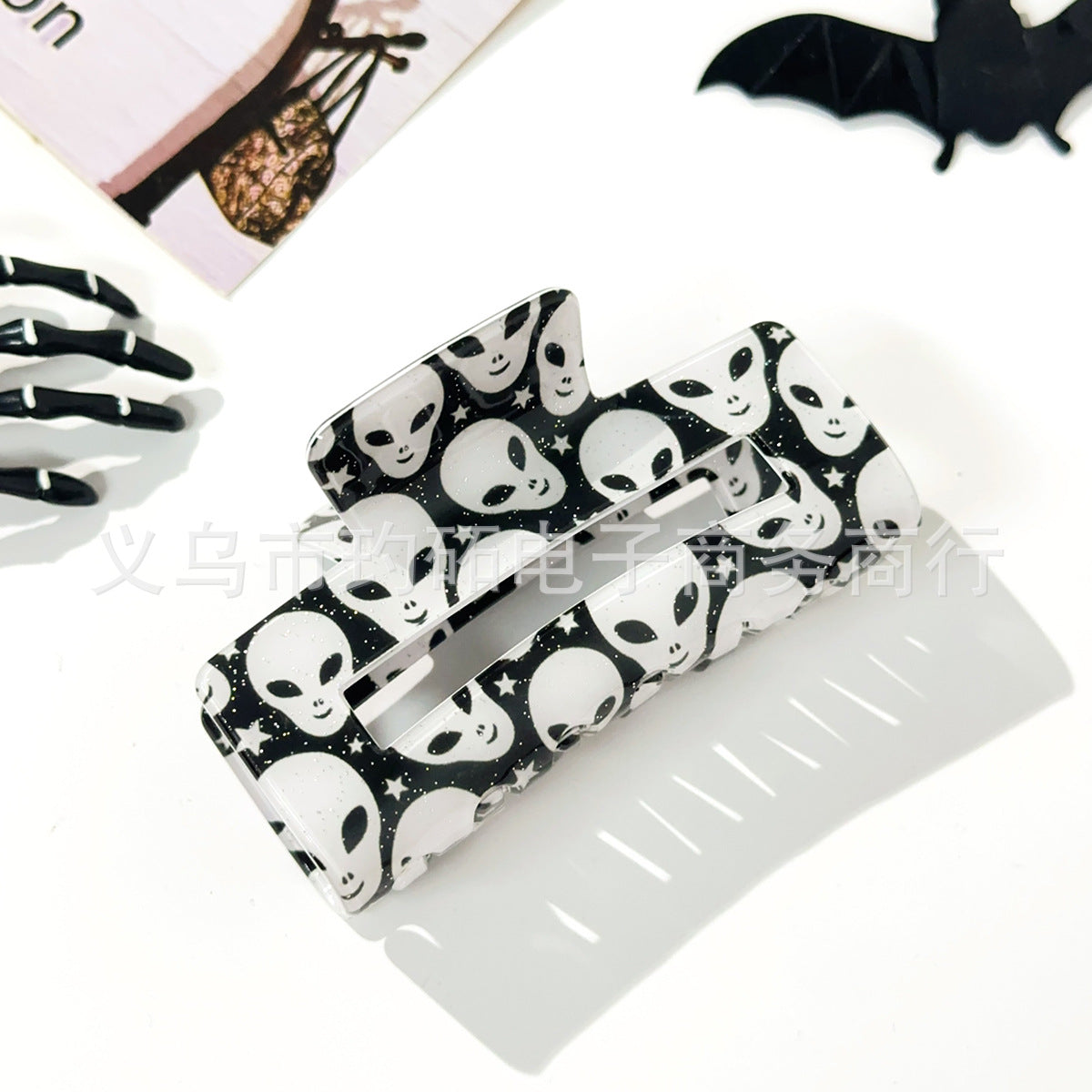 Wholesale  Skull Bat Ghost Square Grab Clip