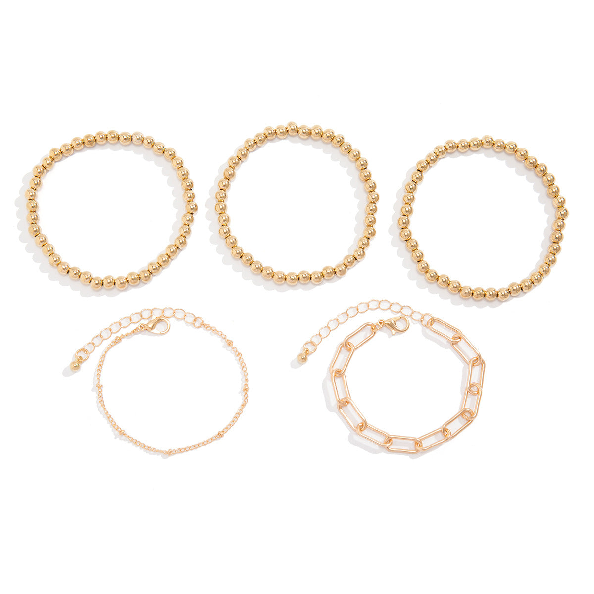 Wholesale Sweet Cool Beaded Love Alloy Bracelet Set