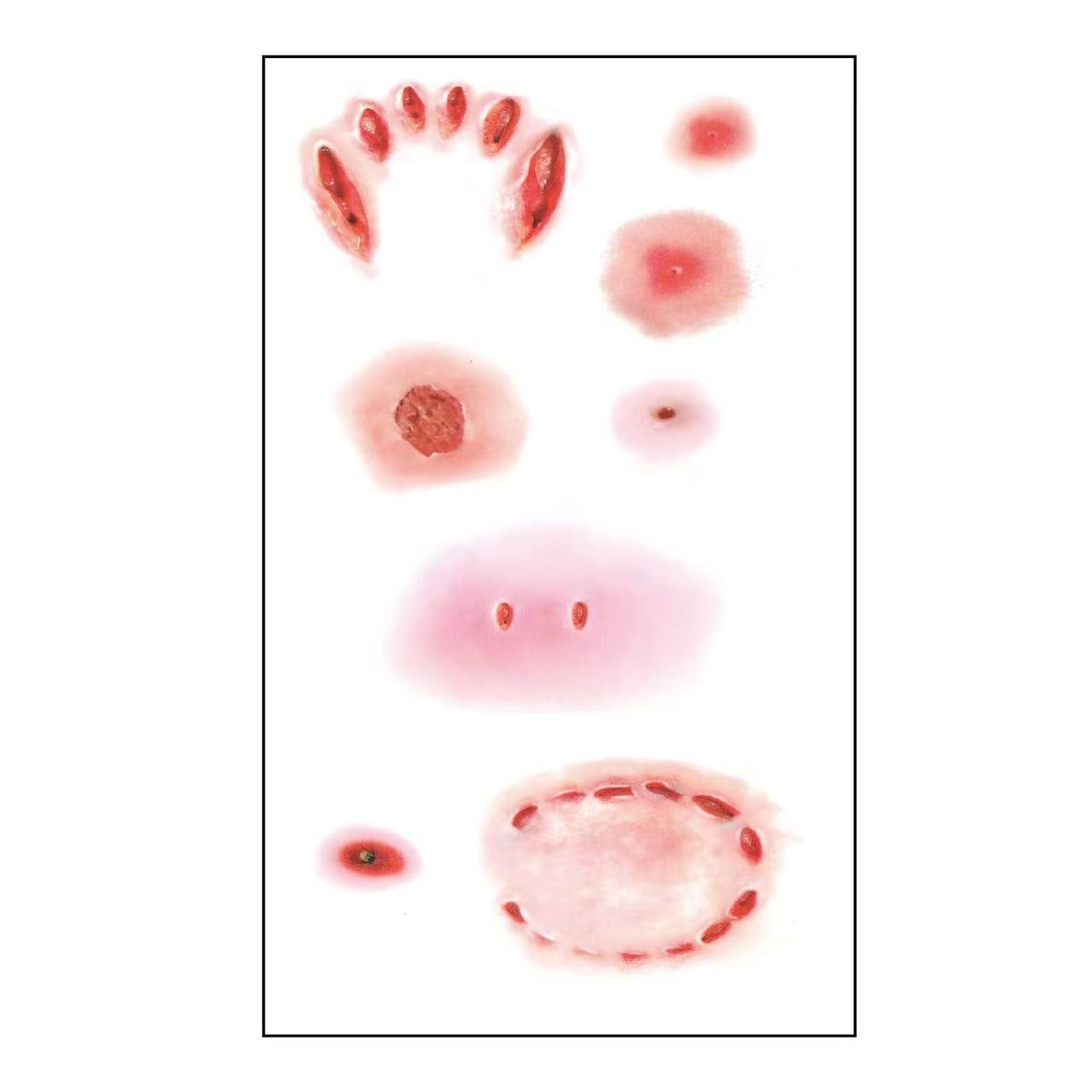 Wholesale 5pcs/pack Halloween Realistic Scar Tattoo Sticks Tooth Marks Scratches Stitch Wound Scars Horror Party Tattoo Sticks