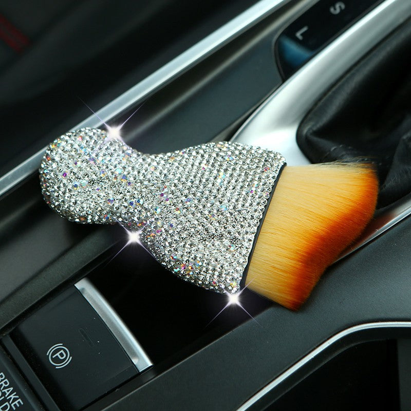 Wholesale Car Air Conditioning Air Outlet Cleaning Diamond Bristle Brush Soft Rubber Car Interior