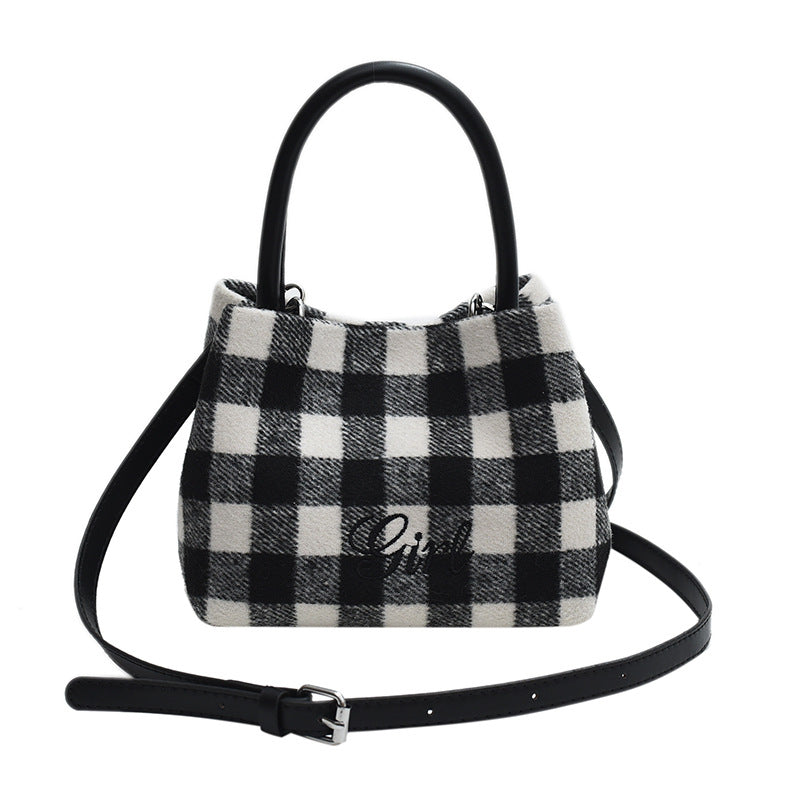 Wholesale Winter PU Plaid Handbag Shoulder Bag