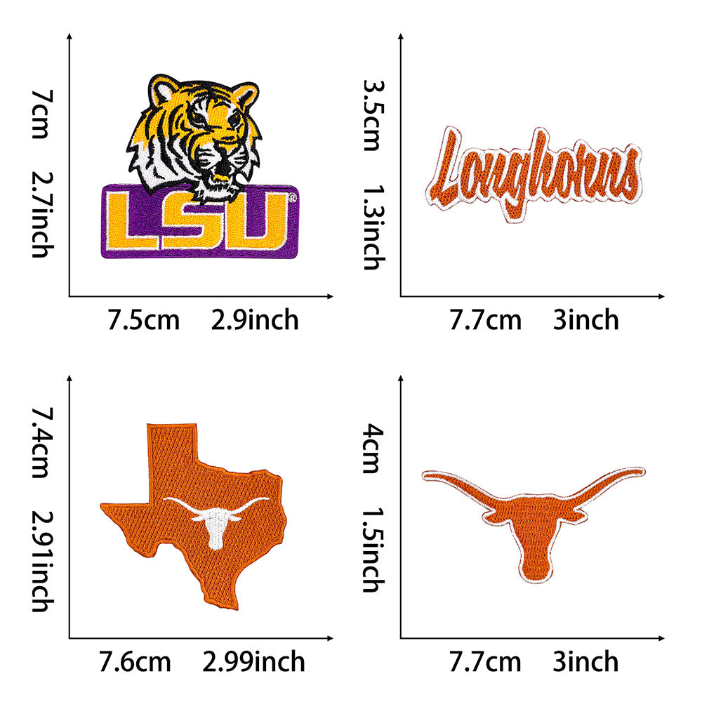 Wholesale Stylish LSU Tigers Embroidered Football Patch College Game Day et Iron On Applique DIY Craft Supply OLY Exclusive