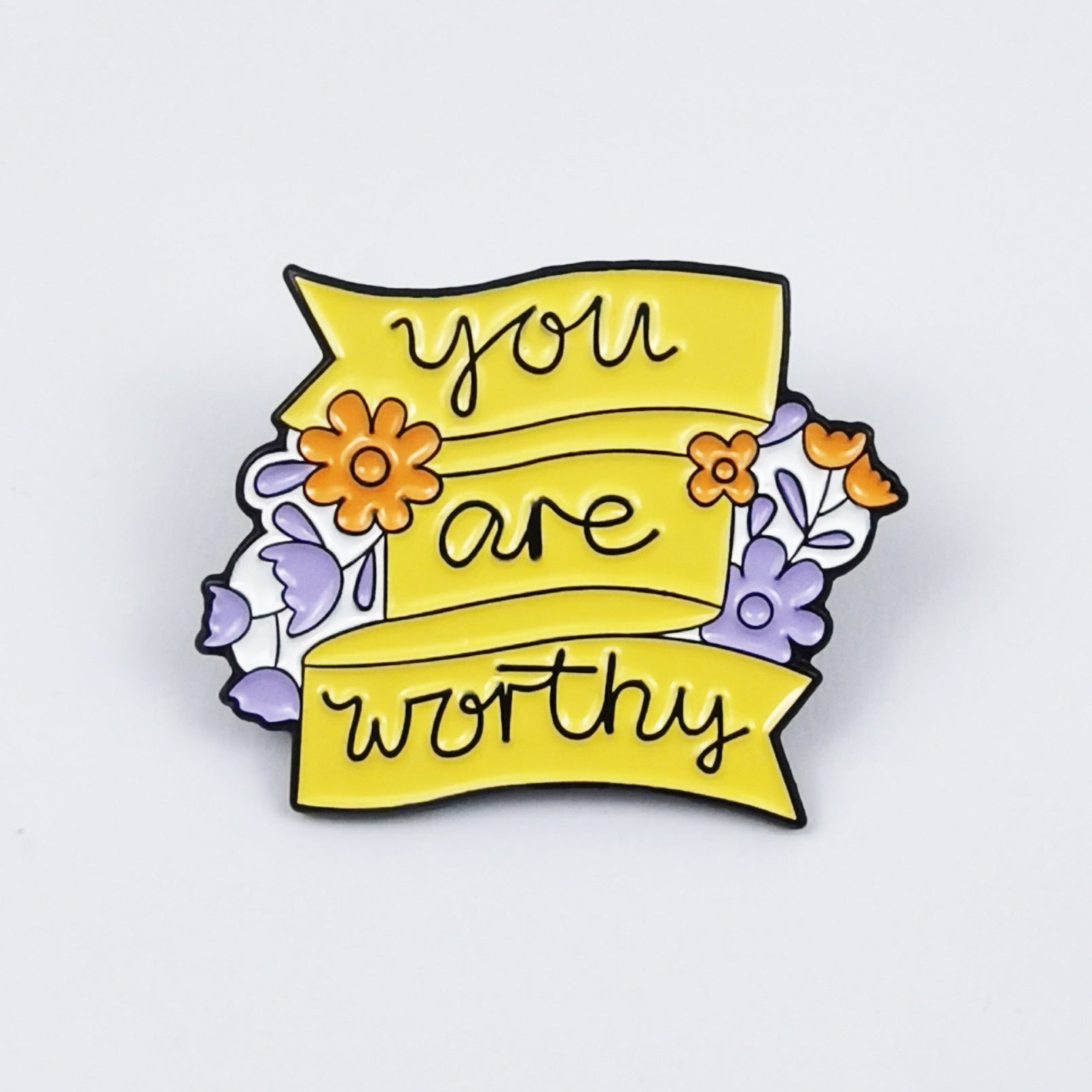 Wholesale Geometric cartoon heart-shaped flower English letter brooch