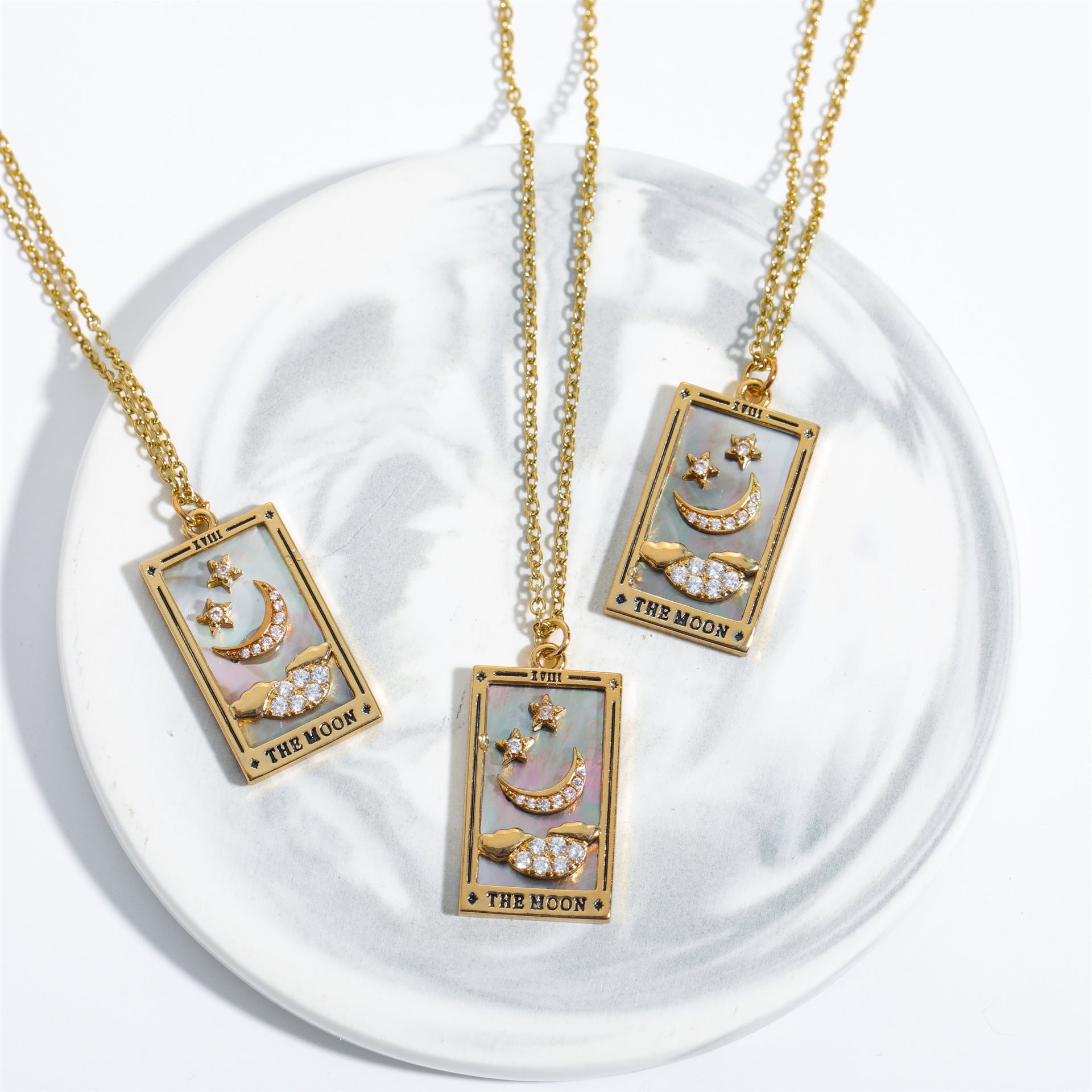 Wholesale Vintage Tarot Brand Diamond Copper Necklaces