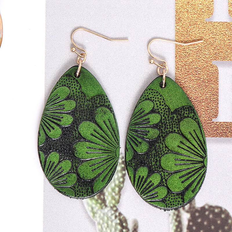 Wholesale Embossed Vintage Metal Earrings