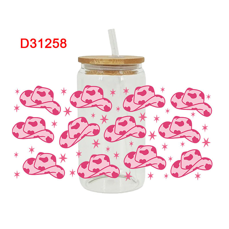 Wholesale Western style hat and clothing series 16oz Cup UV DTF Wraps