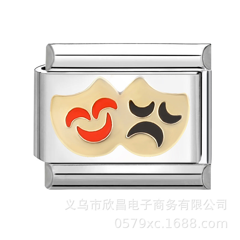 Wholesale Italian Charm Bracelet 9mm DIY Disassembly Stainless Steel Retro Brace Bracelet