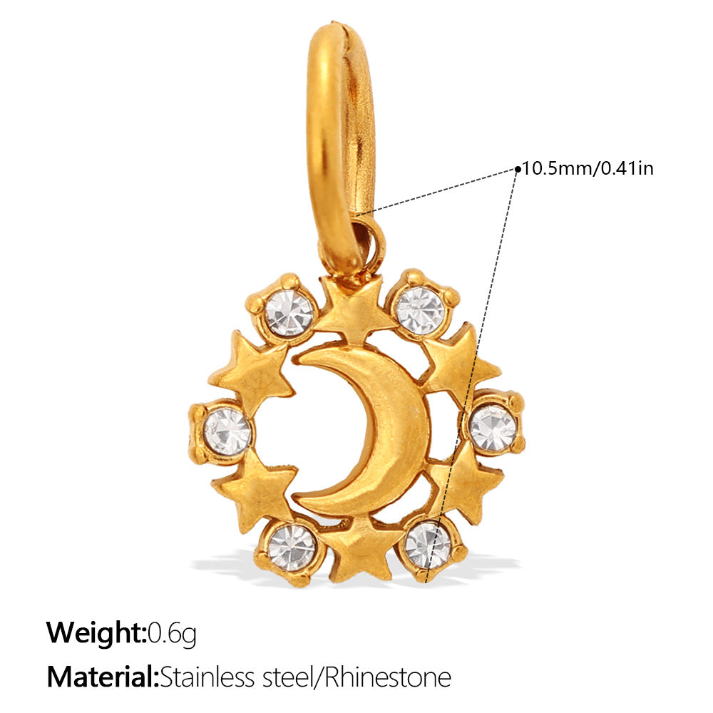 Wholesale Star Moon Angel Diamond Set Necklace Pendant Accessories