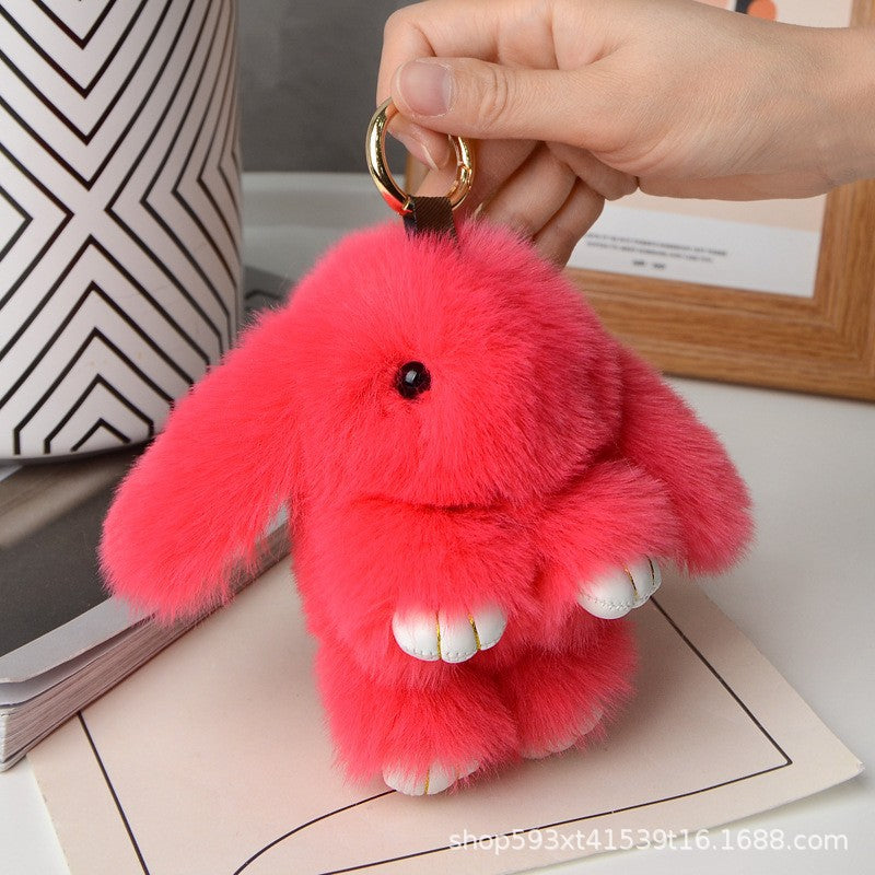 Wholesale Colorful plush rabbit cute bag pendant keychain